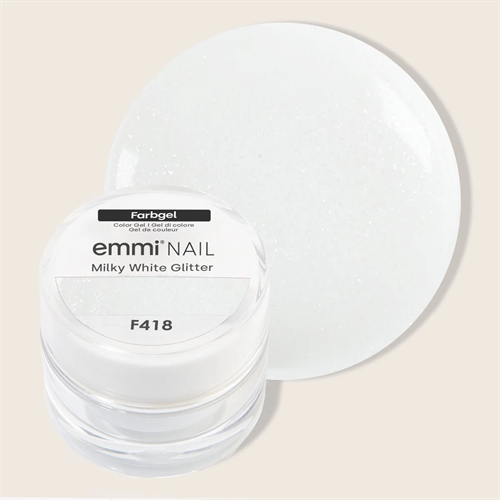 Color Gel Milky White Glitter - F418  *Vegan