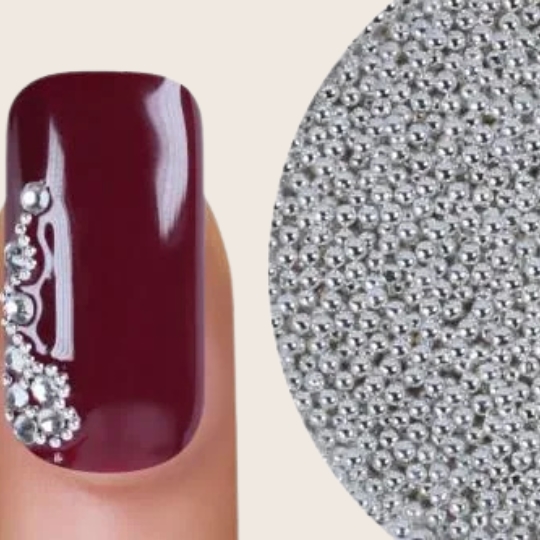 Nail Art Caviar Sølv
