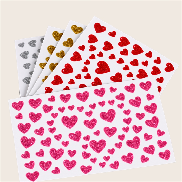 Glitter hjerter - Nail stickers